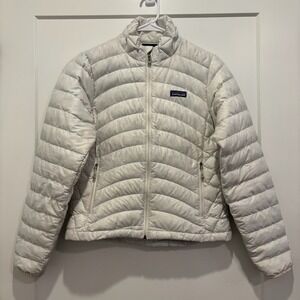 Patagonia Womens Down Sweater Jacket Full Zip Puffer Off White 84682 FA12 Small
